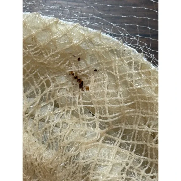 Vintage Cream Satin Pillbox Hat White Lace Birdcage Veil Bridal Wedding - Picture 13 of 13